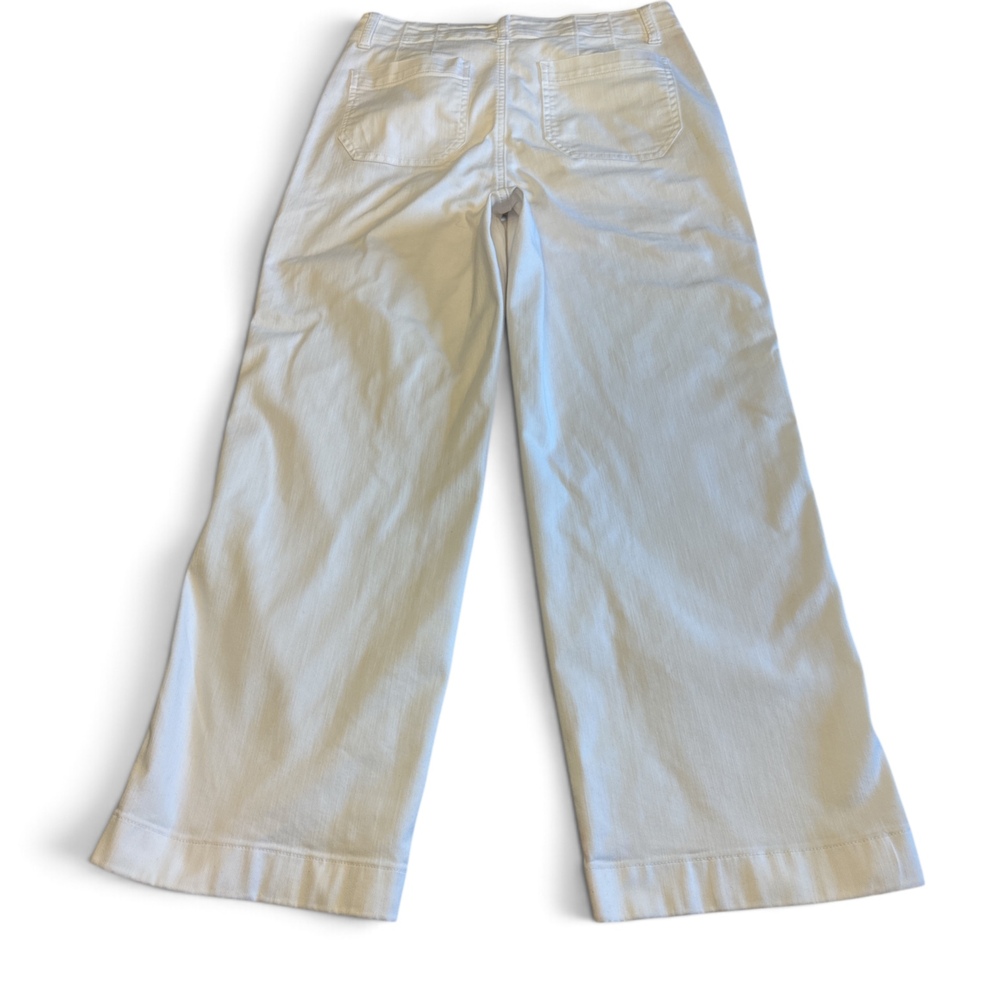 Talbots Simply Flattering Nautical Preppy White Side Button 8 Petite Trousers